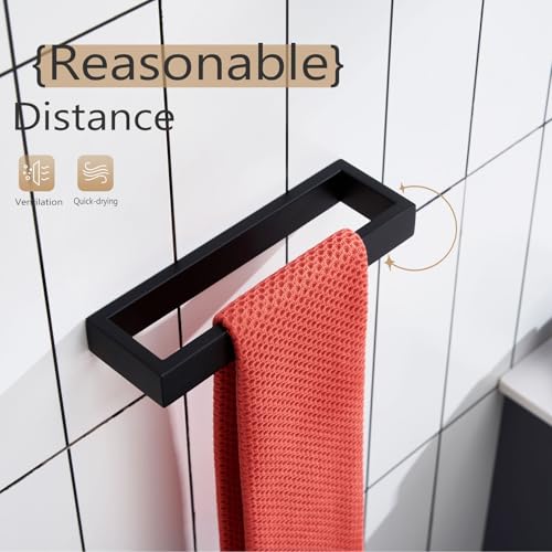 KOKOSIRI Towel Ring Matte Black Hand Towel Bar Holder 9-Inch Kitchen Rack Stainless Steel for Bathroom Hardware Wall Mounted, 1 Pack B4008BK-L9 - color: Matte Black, size: 1 Pack