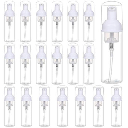 ROMROC 24PCS Travel Foam Pump Bottle Dispenser 2oz/60ml Lash Shampoo Bottle | Refillable Plastic Empty Foaming Soap Bottle for Lash Shampoo Hand Soap Shampoo Lash Cleanser Packaging Liquid Cleaning ﻿