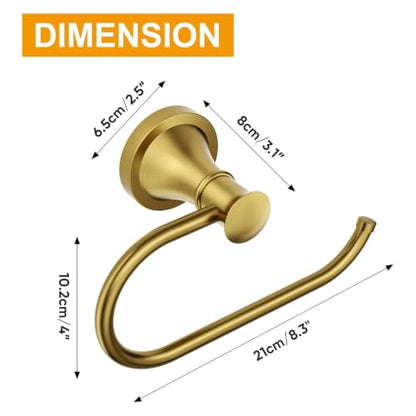 Toilet Paper Holder Wall Mounted Bathroom Tissue Holder Brushed Gold | Pivoting Tissue Roll Holder, High Quality Stainless Steel Hand Towel Ring Rustproof, Bathroom Accessories,Toilet Storage - color: Brushed Gold