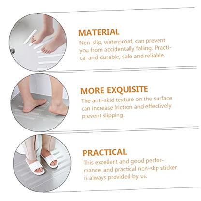 ULTECHNOVO 12pcs Slip Shower Stickers for Bathtub Safety Transparent Non Skid Strips Easy to Install for Bathroom Kitchen Stairs Floors and Swimming Pools