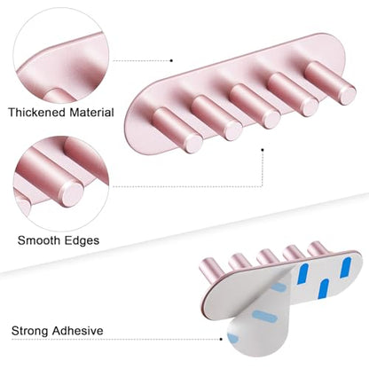 Electric Toothbrush Head Holder, Toothbrush Holders Wall Mounted, Adhesive Tooth Brush Head Holder Organiser, Electric Toothbrushs Holder, Shower Tooth Brushing Holder (Rose Gold, Large) - color: Rose Gold, size: Large