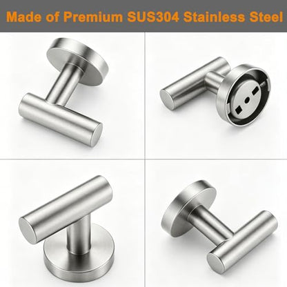 Nolimas Bathroom Towel Hooks, SUS 304 Stainless Steel Coat Hook Round Clothes Towel Coat Robe Hook Cabinet Closet Door Sponges Holder for Bath Kitchen Garage Hotel,Wall Mounted, Brushed Nickel, 4Pack - color: 4pcs Brushed Nickel