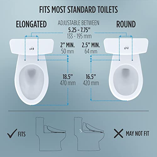 TOTO® WASHLET® C5 Electronic Bidet Toilet Seat with PREMIST and EWATER+ Wand Cleaning, Round, Cotton White - SW3083#01 - size: C5Round