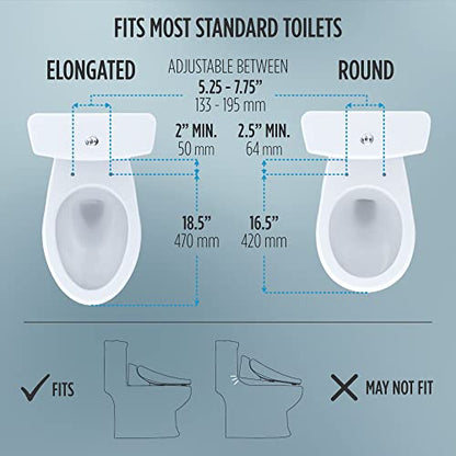 TOTO® WASHLET® C5 Electronic Bidet Toilet Seat with PREMIST and EWATER+ Wand Cleaning, Round, Cotton White - SW3083#01 - size: C5Round