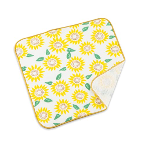 NOREN Handkerchief 100% Cotton (Sunflower) for Women Senshu Quick-Drying Highly Absorbent - color: Sunflowers, size: Washcloth