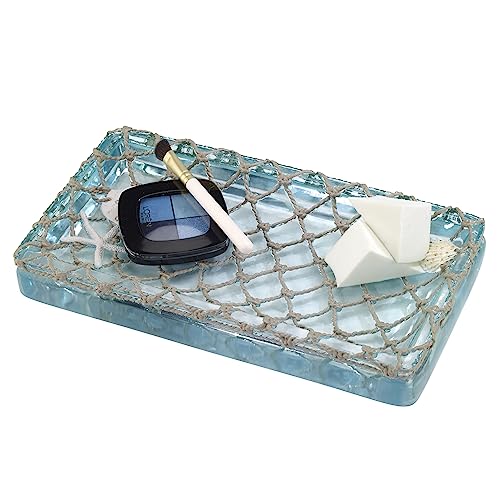 Avanti Linens - Vanity Tray, Coastal Home Decor, Seaglass - size: 10" x 5.5" x 1.3"