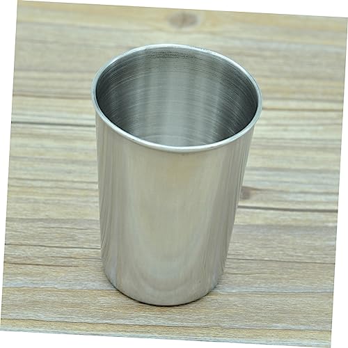 Healifty 2pcs Stainless Steel Tumbler Cup Bathroom Drinking Cups for Water Juice Beer and Easy to Clean Stylish Design for Home and Travel - size: 6X6cm