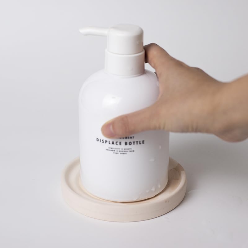 Home Bathroom Kitchen Use Diatomite Round Tray Ceramic Fast Dry Soap Holder (Beige) - color: Beige