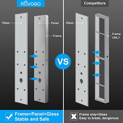 ROVOGO Glass Shower Panel Tower System With Adjustable Shower Head, White | Stainless Rain Shower Head, 5-Setting Handheld, 6 Body Jets, Tub Spout, Shower Column With Brass Mixing Valves, 47-1/5 Inch - color: White Glass Panel