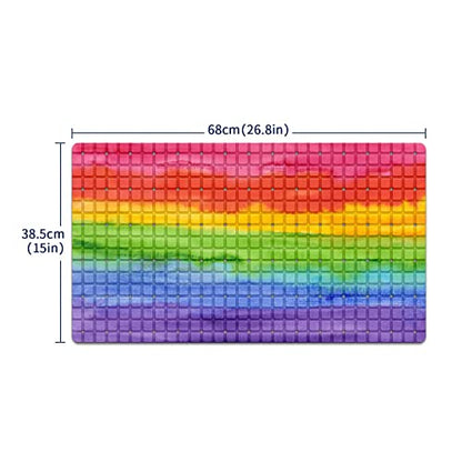 FCZ Bath Tub Mat Non Slip Shower Mat Watercolor Rainbow Tie Dye 26.8x15 inches Rectangular PVC Mat with Suction Cups Drain Holes Machine Washable - color: Watercolor Rainbow Tie Dye