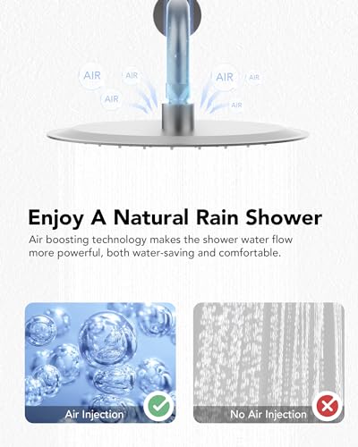 10" High-Pressure Rainfall Shower System with Handheld Spray, Wall Mount Bathroom Shower Faucet Set (Brushed Nickel) - color: Brushed Nickel, style: No Tub Spout