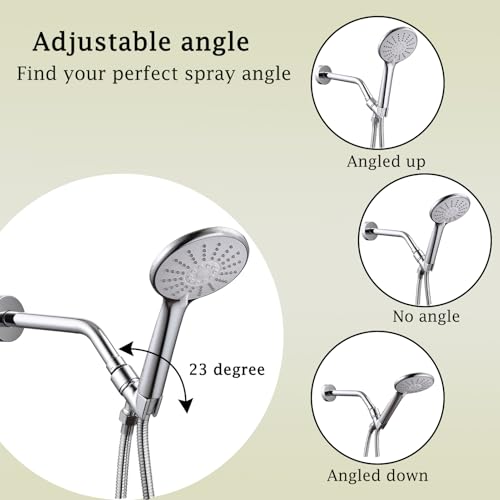All Metal Handheld Shower Head Holder, Adjustable Shower Wand Holder with Brass Pivot Ball，Shower Arm Holder Mount for Connecting Shower Arm and Shower Hose，Chrome - color: Chrome