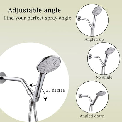 All Metal Handheld Shower Head Holder, Adjustable Shower Wand Holder with Brass Pivot Ball，Shower Arm Holder Mount for Connecting Shower Arm and Shower Hose，Chrome - color: Chrome