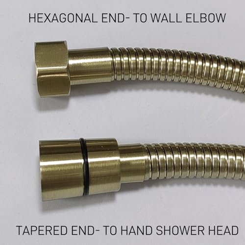 Flexible Shower Hose Stainless Steel Handheld Shower Head Attachment Hose, 69 Inch, Brushed Gold - color: Brushed Gold, size: 69-Inch
