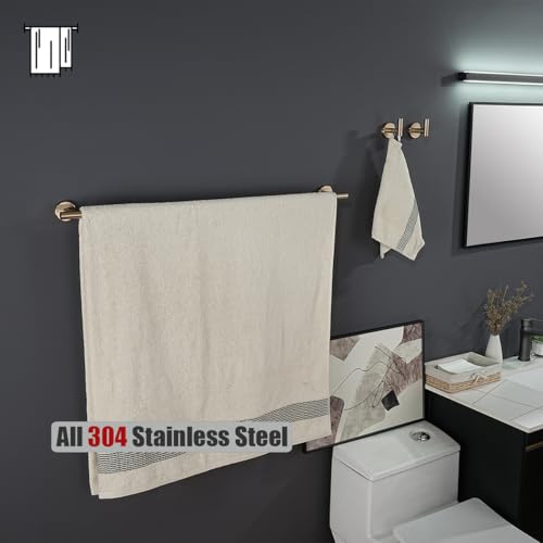 JQK Champagne Bronze Bath Towel Bar, 30 Inch 304 Stainless Steel Thicken 0.8mm Towel Rack Bathroom, Towel Holder Wall Mount, Useable Length 27 Inch, TB110L27-CB - color: Champagne Bronze, size: 30.15 Inch