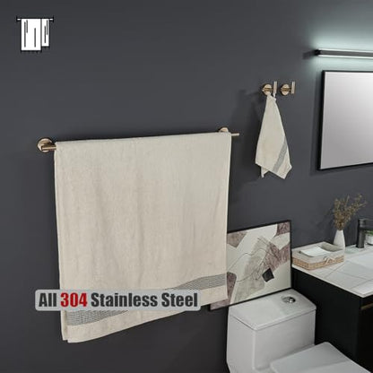JQK Champagne Bronze Bath Towel Bar, 30 Inch 304 Stainless Steel Thicken 0.8mm Towel Rack Bathroom, Towel Holder Wall Mount, Useable Length 27 Inch, TB110L27-CB - color: Champagne Bronze, size: 30.15 Inch