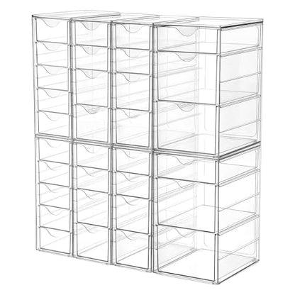 Vtopmart Acrylic Desk Organizer with 32 Drawers for Office, Makeup, Crafts | Clear Storage Drawers for Office Supplies, Desktop Organization for Makeup, Jewelry, Art Crafts, Bead, Pen, Stationary - style: E