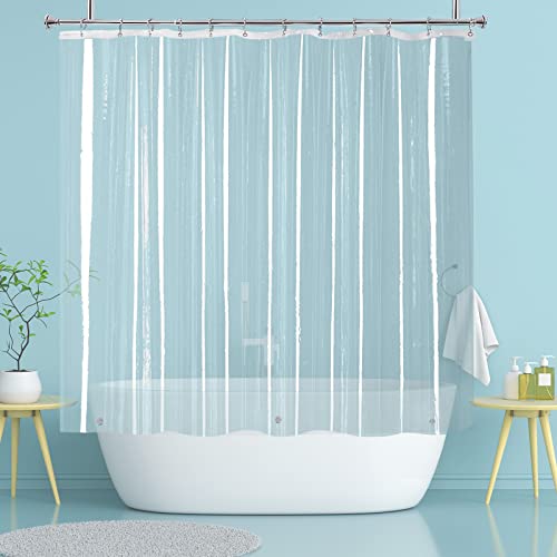 YISURE Small Shower Clear Liner 60x60, Bathroom Plastic Curtain Waterproof | Peva Vinyl Waterproof Small Bathroom Curtain with 3 Magnets and 10 Rustproof Grommet Holes - color: Clear, size: 60"W x 60"L (Pack of 1)