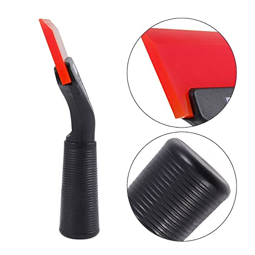FOSHIO Small Squeegee with 5 Inch Rubber Blade Mini Wiper Window Tinting Tools for Mirror Glass Window Cleaner with Non-Slip Handle (Red Blade) - color: Red Blade