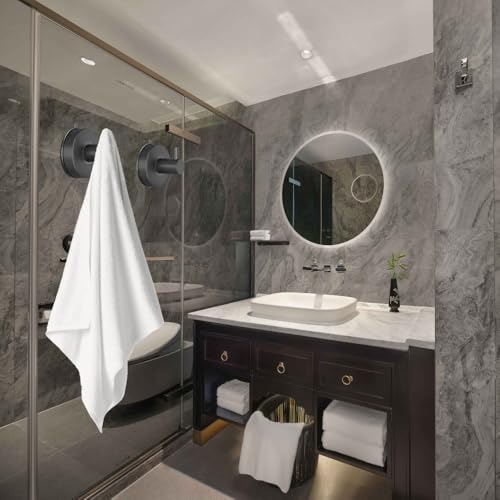DGYB Suction Cup Hooks - Set of 2 Towel Hooks for Bathrooms - SUS 304 Stainless Steel - Grey - 15 Lb Capacity - color: Brushed Grey