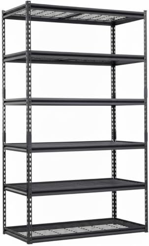 Garage Storage Shelves 5 Tiers, Heavy Duty Storage Shelving Racks with 2500 LBS Capacity, 48 in L x 24 in W x 72 in H Metal Adjustable Utility Shelving Unit for Garage Organization, Basement, Workshop - size: 48 in L x 24 in W x 72 in H