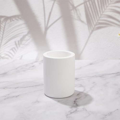 Drying Stone Toothbrush Holder, Diatomite Toothbrush Holders for Bathroom Counter, Quick Drying Electric Toothbrush and Toothpaste Holder Bathroom Organizer, White - color: White