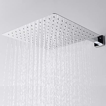 Cascada Digital 12” Wall Mounted Shower System with Single Handle & LCD Display, 3 Functions (Rainfall, Body jets & Handheld) (Antique Brass) - color: Antique Brass