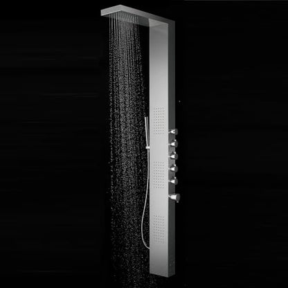 Blue Ocean 65” Stainless Steel SPS8852 Thermostatic Shower Panel Column System with Rainfall Shower Head, Body Nozzles, and Handheld Shower Head, Shower Tower - style: 65 inch Stainless Steel