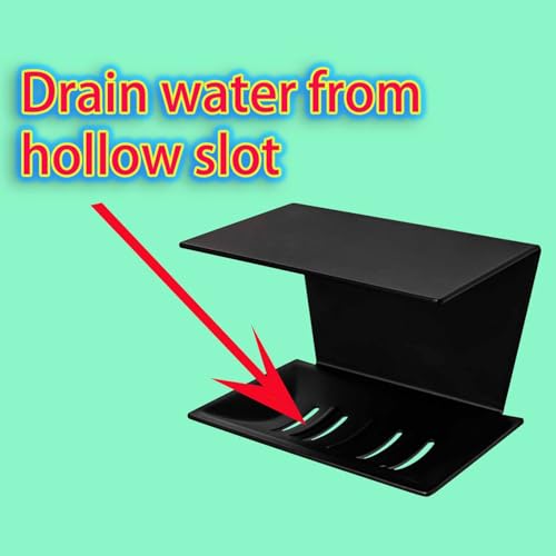 1 Self-Adhesive Multifunctional Draining Soap Dish (Soap Holder) with Shelf Used in Shower,Bathroom,Kitchen,Bath and Toilet.Installing Without Drilling Hole (1, General Black, A Szie)