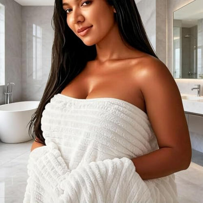 Luxury 4-Piece Quick-Dry Bath Towel Set 27.5X 55 Inches – Ultra Soft Microfiber for Bathroom, Bar, Pool, Gym & Travel – Elegant Twill Design - color: 4white