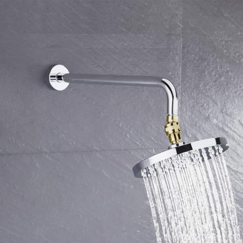 Shower Head Adapter 360° Rotating Ball Joint Adjustable Swivel Extension for Fixed Handheld Rain Shower Heads Stainless Steel G1/2 Connector