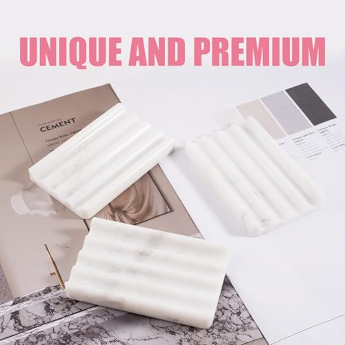 2 Pcs Marble Soap Holder, Soap Dish for Shower, Bathroom, Kitchen, Multi-Function Bar Soaps Holder, Soaps Saver with Water Ripple Design, Soap Tray(Namib Fantasy) - color: Namib Fantasy