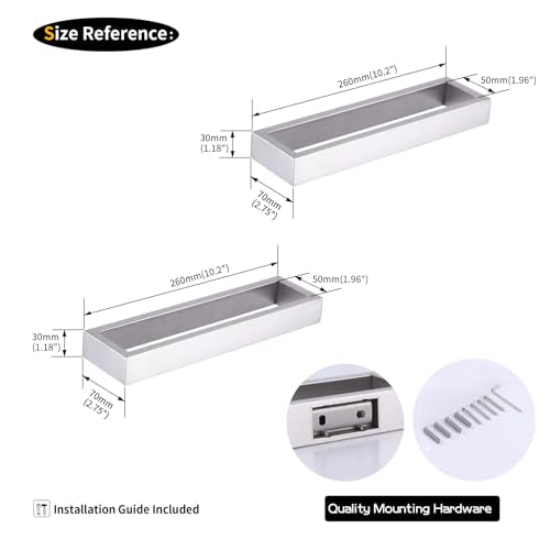 GERZWY Modern Towel Holder Square Style Brushed Stainless Steel Towel Hanger Towel Ring for Bathroom Wall Mount 2 Pack HG1716-2LS - color: Brushed