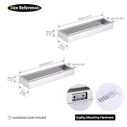 GERZWY Modern Towel Holder Square Style Brushed Stainless Steel Towel Hanger Towel Ring for Bathroom Wall Mount 2 Pack HG1716-2LS - color: Brushed