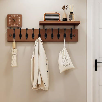 Coat Hooks 5 Pack-Heavy Duty Wall Mounted Matte Black Door Hooks Double Prong Hooks for Hanging Clothes/Towels/Key-Suitable for Bedroom/Bathroom/Entryway and Replaced - color: Matte Black
