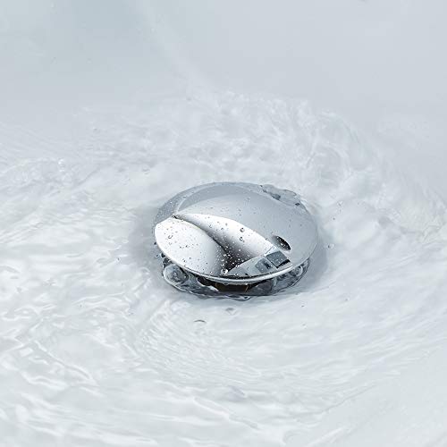 Bathroom Sink Drain Without Overflow with Strainer Basket Detachable Vessel Sink Lavatory Vanity Pop Up Drain Stopper Polished Chrome - color: Chrome, size: Without Overflow