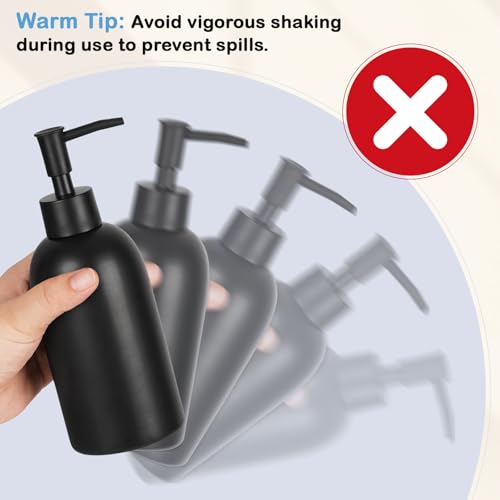 Natheeph Soap Dispenser Fill Dish Soap Hand Soap for Bathroom (2PC Black) | 14OZ, Great for Bathroom/Kitchen Sink, Ceramic Soap Pump Dispenser, Refillable Shampoo, Detergent, Lotion, Shower Gel - color: 2pc Black