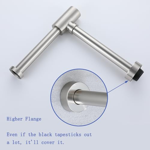 Basin Bottle Trap Brushed Nickel Sink Bathroom Waste Pipe 1-1/4 inch Slip Inlet Drain Tube Adjustable P-Trap Drain Pipe,SW-83888BN-L2. - color: T03-Brushed Nickel