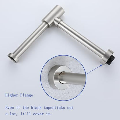 Basin Bottle Trap Brushed Nickel Sink Bathroom Waste Pipe 1-1/4 inch Slip Inlet Drain Tube Adjustable P-Trap Drain Pipe,SW-83888BN-L2. - color: T03-Brushed Nickel