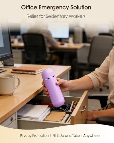 Portable Bidet for Travel & Camping - Manual Squeeze Peri Bottle Handheld | 3 Leak-Proof Seals | BPA-Free | Feminine Hygiene Care Postpartum | Extendable Sprayer with Nozzle for Men&Women-Light Purple - color: Light Purple