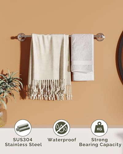 Towel Bar 24inch, Stainless Steel Bathroom Towel Rack Wall Mounted, Heavy Duty Towel Rod, Towel Holders for Bathroom, Kitchen (Chrome) - color: Chrome