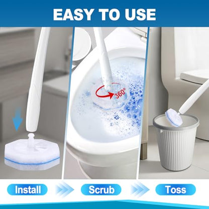 100pcs Disposable Toilet Brush Replacement Head,Bathroom Cleaning,Disposable Bowl Cleaners Compatible with Most Toilet Brushes