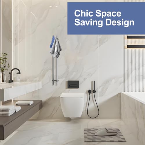Heated Towel Rack, Towel Warmer with Timer, Wall Mounted hot Towel Warmer Rack for Bathroom, Hardwired or Plug-in Models Vertical Towel Heater, 2 Vertical Rack Round Design (Silver) - color: Silver