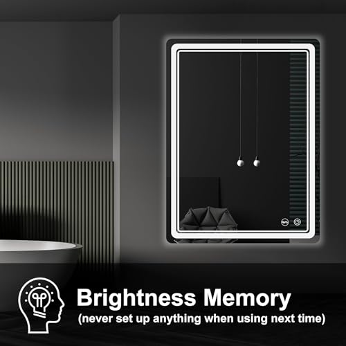 LED Bathroom Mirror with Lights, Anti-Fog, Dimmable, Lighted Bathroom Vanity Mirror for Wall, UL-Certified (32 x 24) - size: 32"L x 24"W