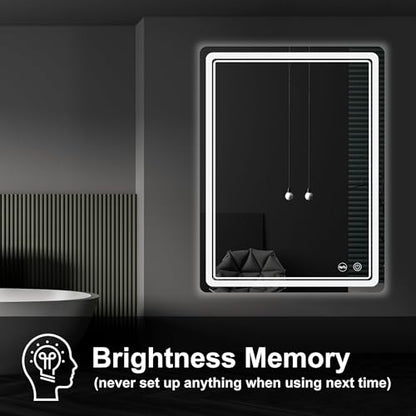 LED Bathroom Mirror with Lights, Anti-Fog, Dimmable, Lighted Bathroom Vanity Mirror for Wall, UL-Certified (32 x 24) - size: 32"L x 24"W