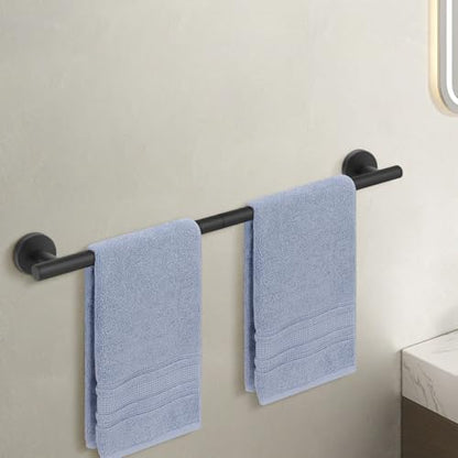 Livabber Bath Towel Bar, 304 Stainless Steel Towel Rack, Heavy Duty Towel Holder Wall Mounted for Bathroom/Kitchen, Usable Hanging Length-20.9 Inch, Total Length-23.7 Inch (Black) - color: Black, size: 24 Inch