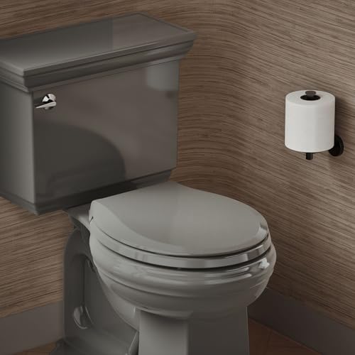 KOHLER 4639-RL-NY Cachet ReadyLatch Round Toilet Seat Soft Close, Thunder Grey - color: Thunder Gray, size: Round