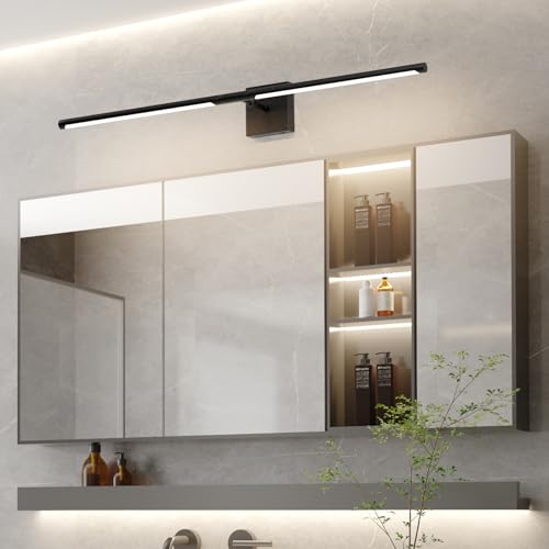 Tipace Hard-Wired LED Black Vanity Light Fixtures for Bathroom Over Mirror 39.4 inch LED Bath Sconces Hardwired 5CCT Adjustable Morden Picture Lights for Paintings - size: 39.4 IN-5CCT