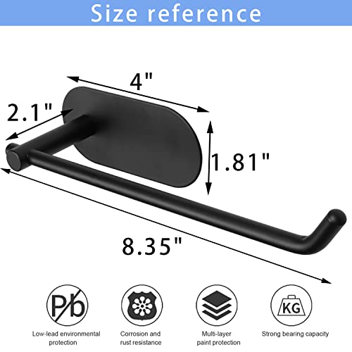 TocTen Hand Towel Holder, No Drilling Stick on Wall Towel Bar, SUS 304 Stainless Steel Towel Rod, Strong Self Adhesive Towel Rack/Hanger for Bathroom Kitchen (Matte Black) - color: Matte Black, size: 1 Pack 8.35 inch