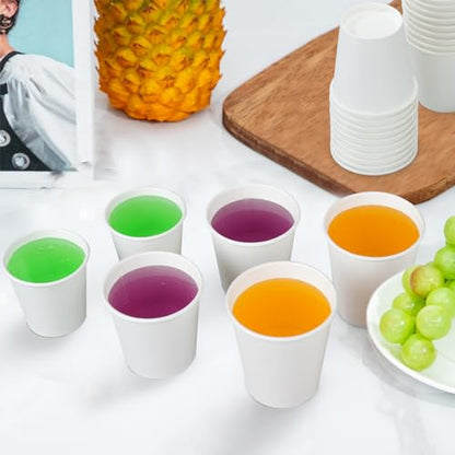 SIUQ 600 Pack 3 oz Paper Cups, Small Disposable Bathroom Mouthwash Cups | Mini Hot/Cold Beverage Drinking Cup, White Paper Cups for Bathroom, Home, Party, Office, Picnic, Travel and Events - color: 600pack-3oz